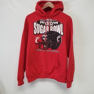 2010 Sugar Bowl Hoodie New Orleans Lg Mens Pullover Red Vintage Sweet!!‎